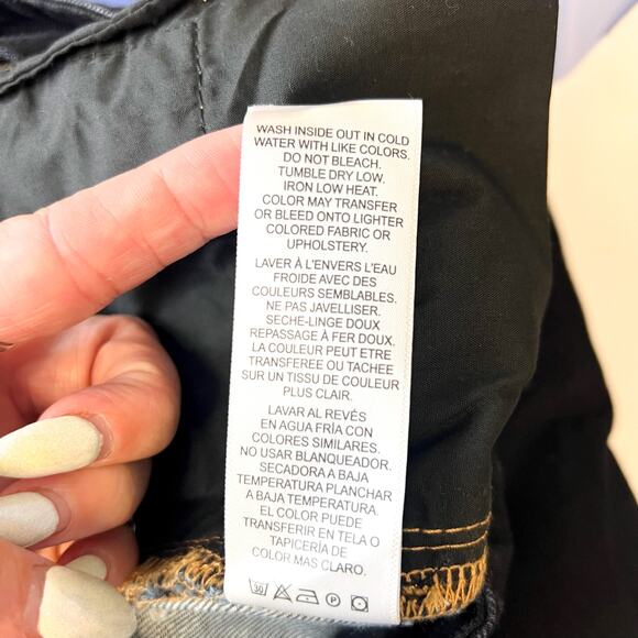 FRAME Womens Le Jane Colorblock Relaxed Jeans Size 23 Blue Black Dell Noir NWT - Picture 14 of 14